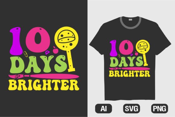 100 Day School Brighter Rainbow Tshirt 4