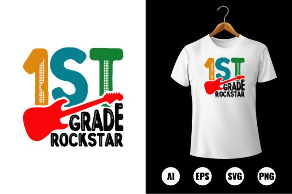 1st Grade Rockstar T-shirt Design Graphics