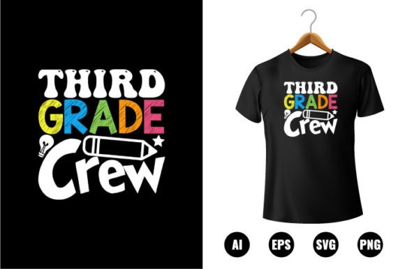 3rd Grade Crew T-shirt Design: Graphics for Branding