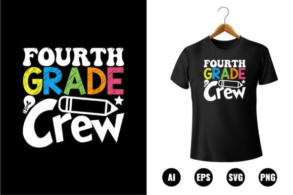 4th Grade Crew T-shirt Design: Graphics & T-Shirt Designs