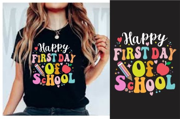 Happy First Day of School Retro SVG Graphics