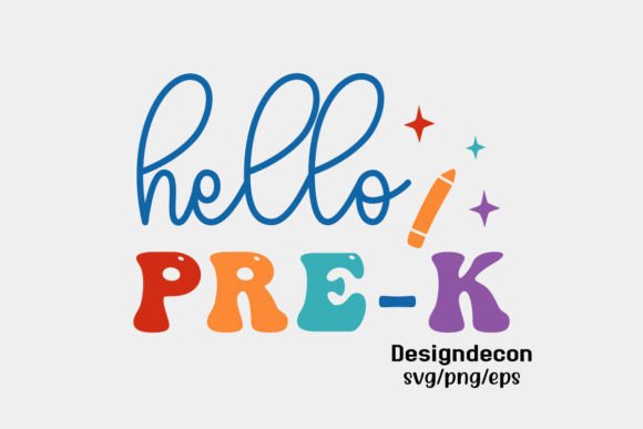 Hello Pre-k Retro Sublimation Svg Graphics