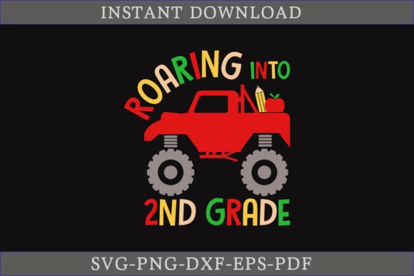 Roaring into 2nd Grade SVG Cut File